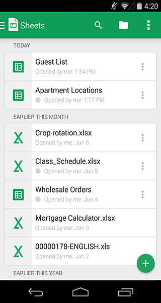 Google表格截图